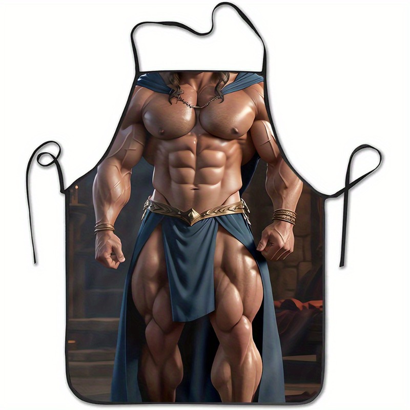Briar Cosplay Prop - Muskelmann-Schürze, Sexy Männlicher Torso-Druck, Griechischer Gott-Stil