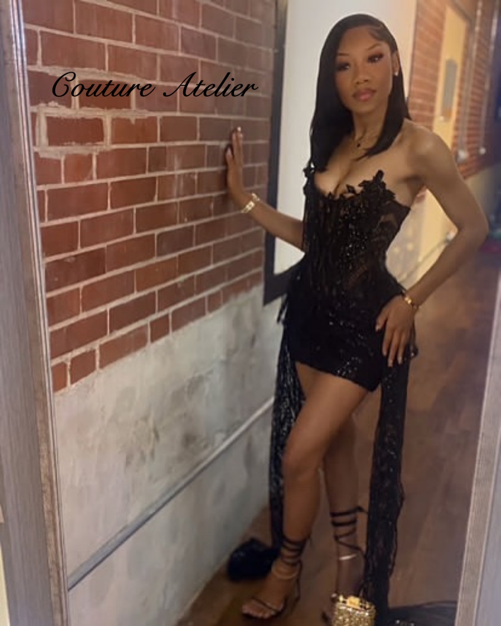 Briar Cosplay Prop - Schwarzes Kristall-Perlen-Abendkleid Meerjungfrau-Stil Mini-Cocktailkleid Valentinstag Geburtstagskleid