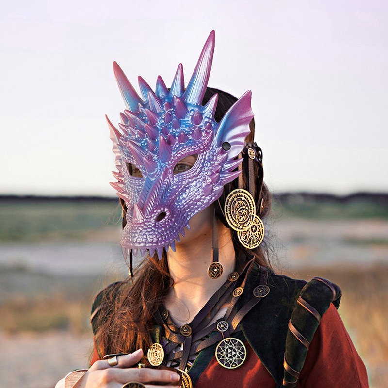 Cosplay Prop Blueprints - Perlblau Drachen maske 3D-Druck Drachen Ritter
