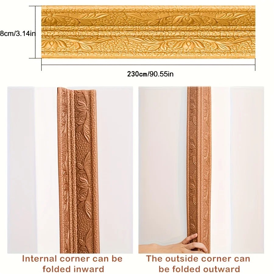 Craft Foam Roll - 230 cm Schaumstoff-Wandkantenstreifen-Aufkleber, kann in der