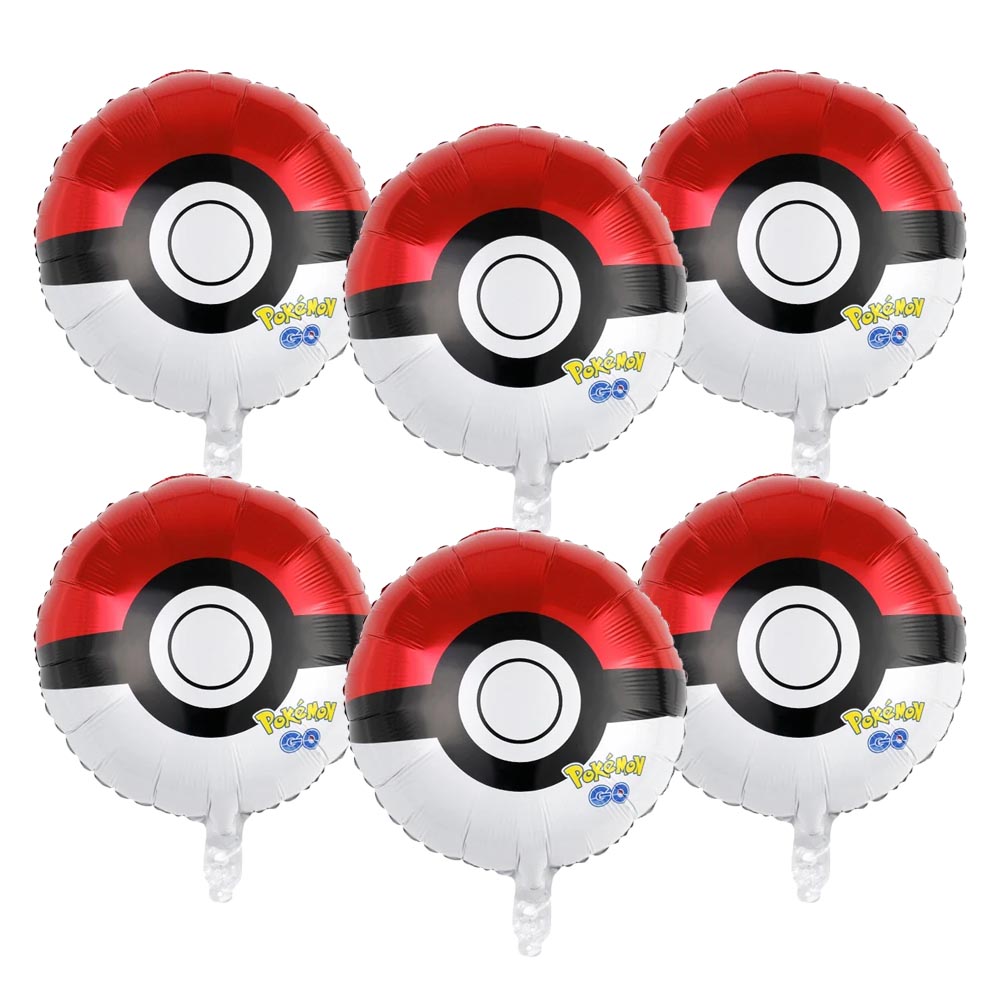 Pokeball Cosplay Prop - 2026 6-teiliges Cartoon Pikachu Geburtstagsparty Ballon-Set