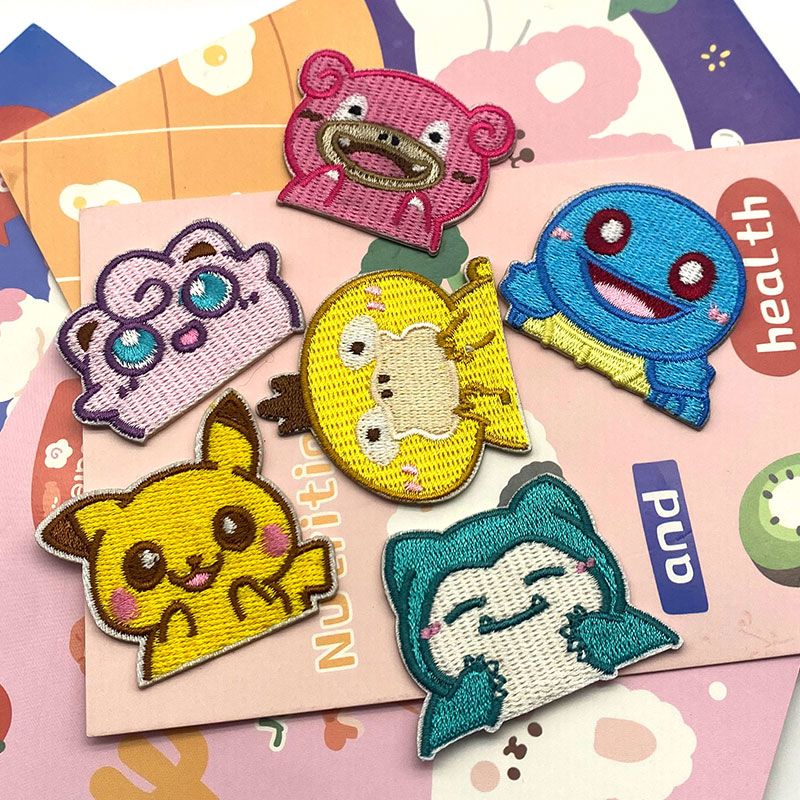 Cosplay Prop Patterns - Pokémon Selbstklebendes Stickerei-Patch-Set Anime-Muster DIY-Bastelzubehör Aufbügelbare