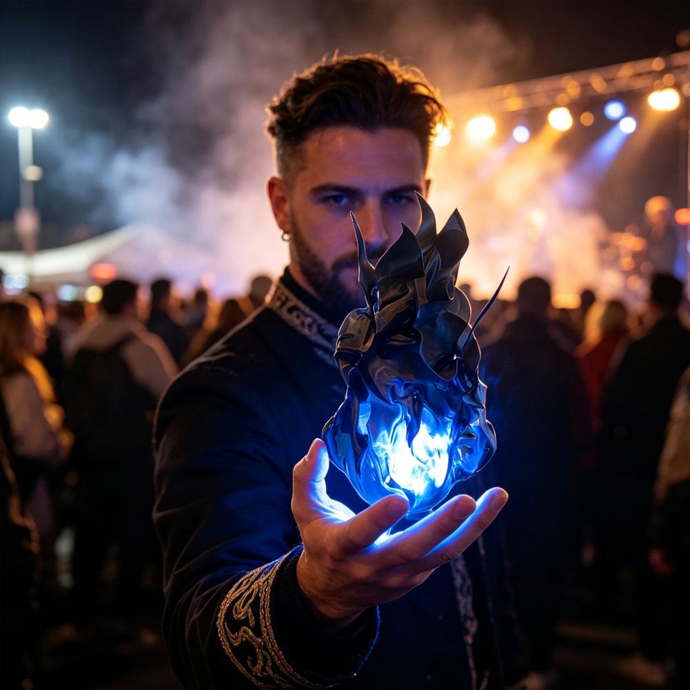 Cosplay Fireball Prop - Cosplay-Feuerball-Requisiten Leuchtender Flammeneffekt-Spielzeug Schwimmender Feuerball LED-Leuchtflamme