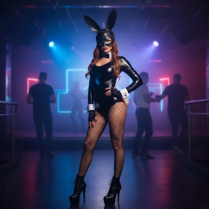 Easy Cosplay Prop - Elegante Hasenohren-Gesichtsmaske, belüftete Struktur, modische Gesichtsbedeckung