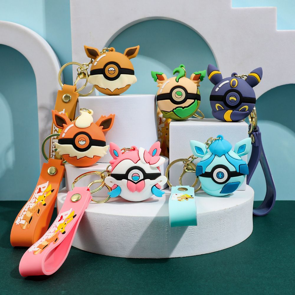 Pokeball Cosplay Prop - Pokémon Eevee Pokéball-Figur-Schlüsselanhänger, stilvolles, kompaktes Metall-Hängeornament