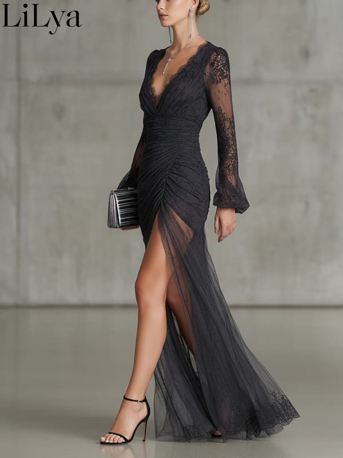 Schwarzes Spitzen-Abendkleid f – Briar Cosplay Prop Bewertung und Preis