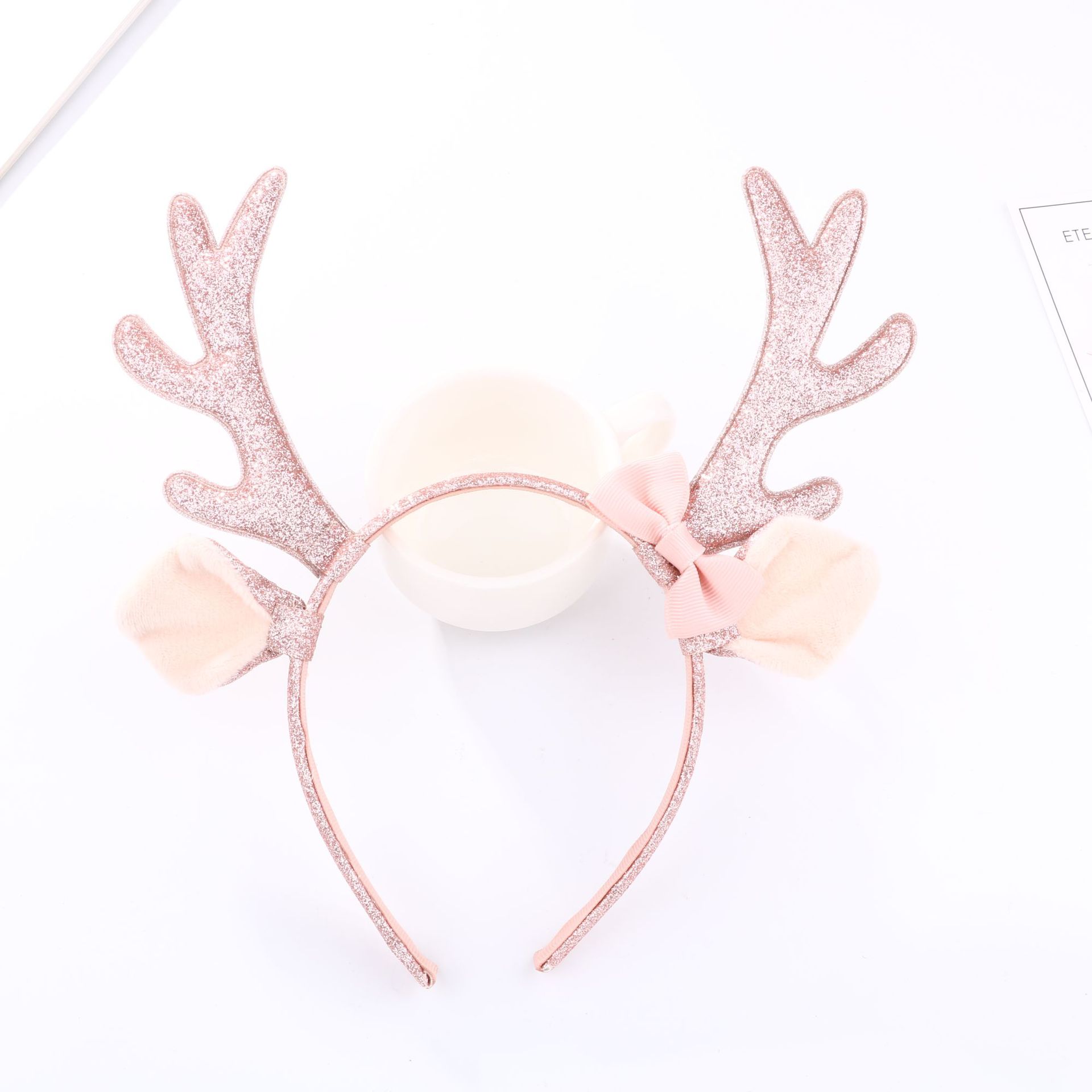 Niedliches Rosa Glitzer-Rentie – Cosplay Prop Bow Bewertung und Preis